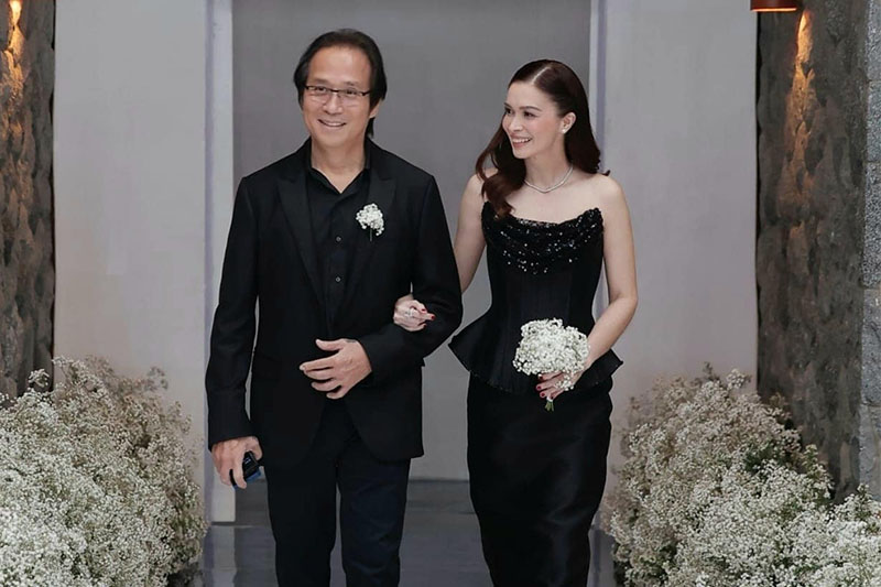 atong ang and sunshine cruz wearing black formal attire together